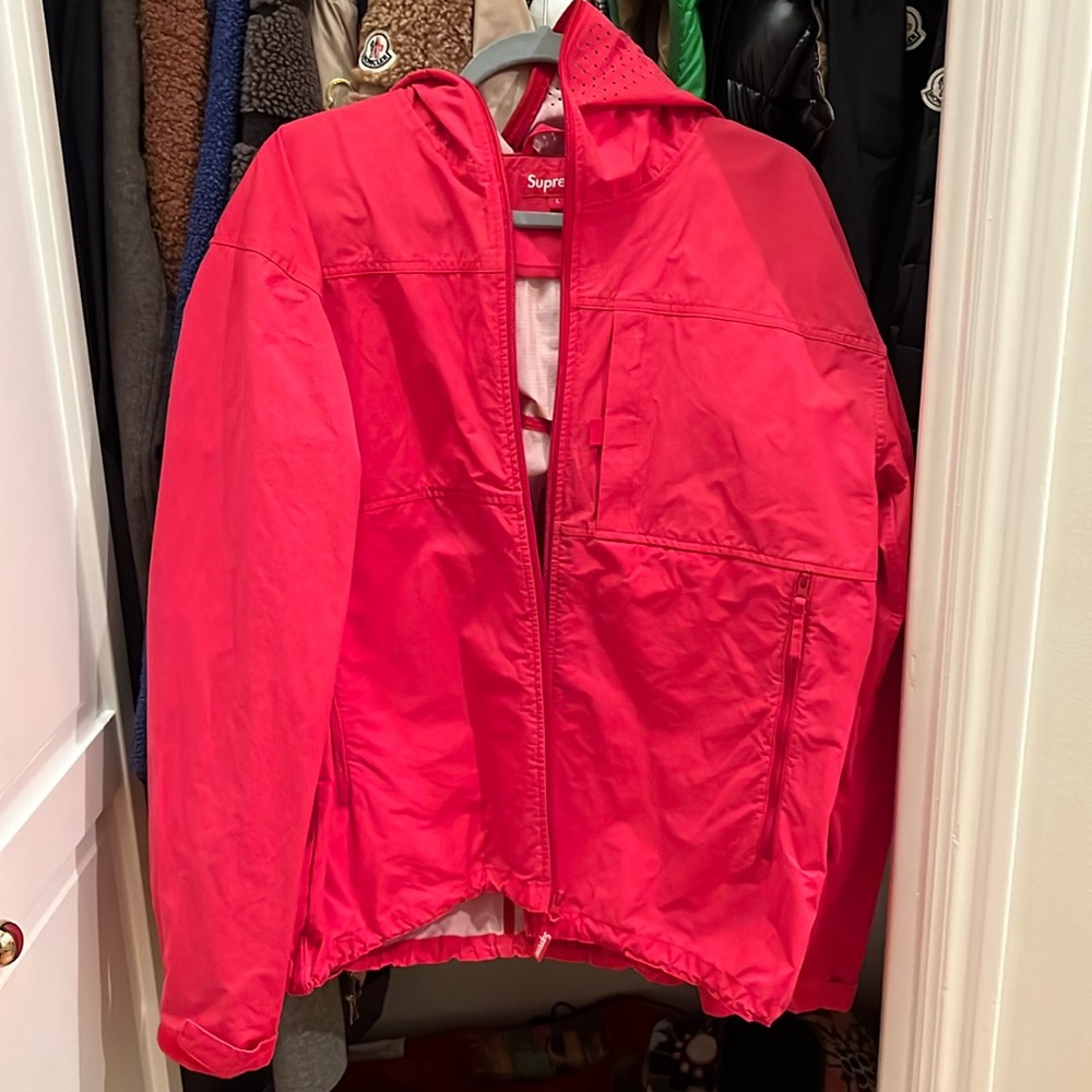 Supreme red rain jacket